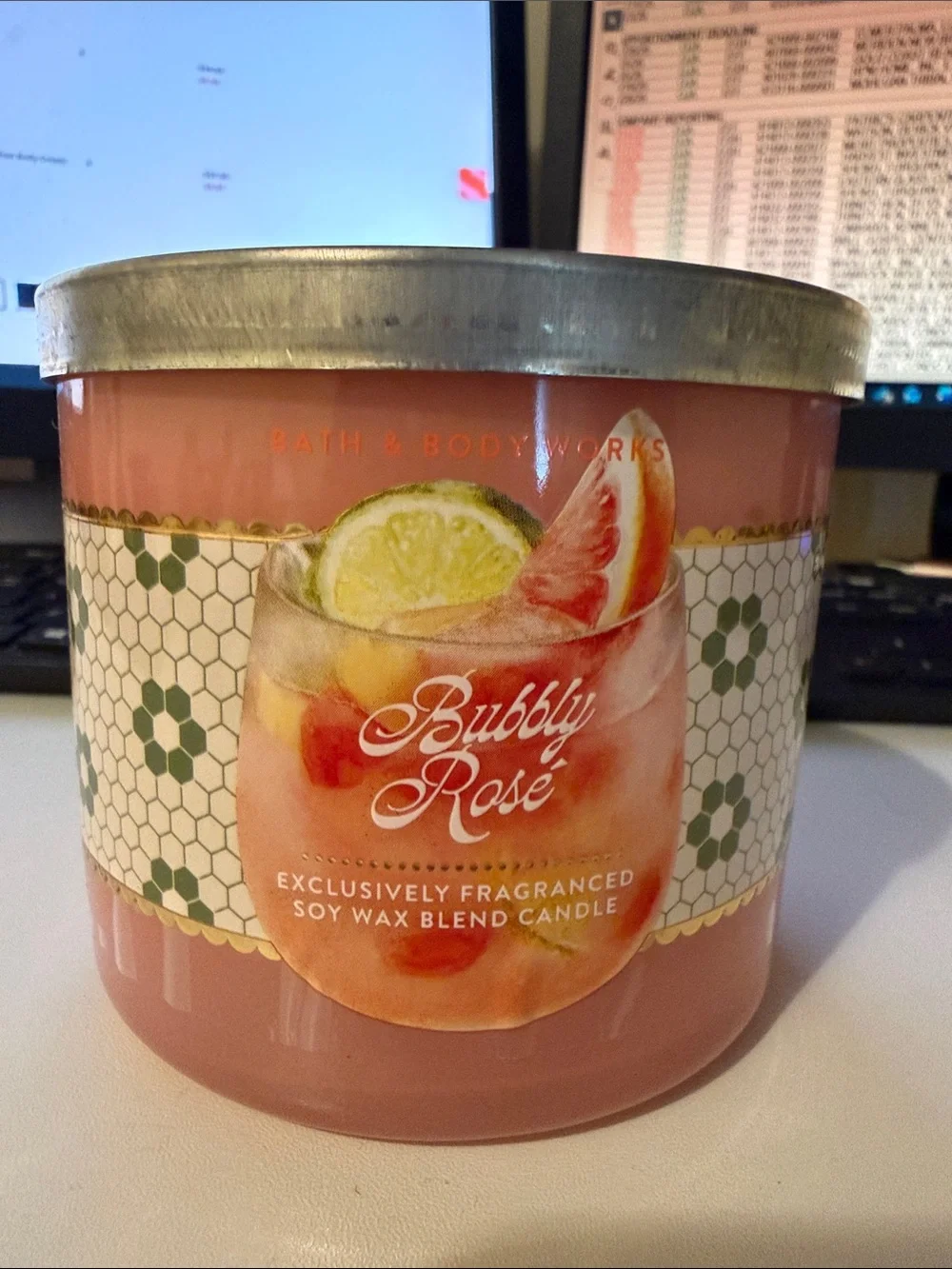 Bath & Body Works Bubbly Rosé Pink Candle
